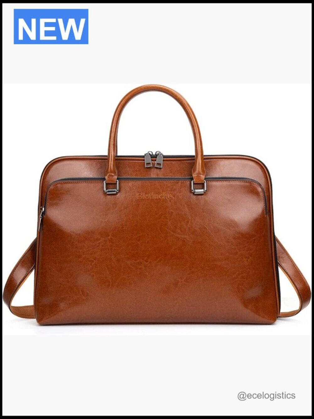 Genuine Leather Laptop Briefcase 15.6 inch Messenger Bag